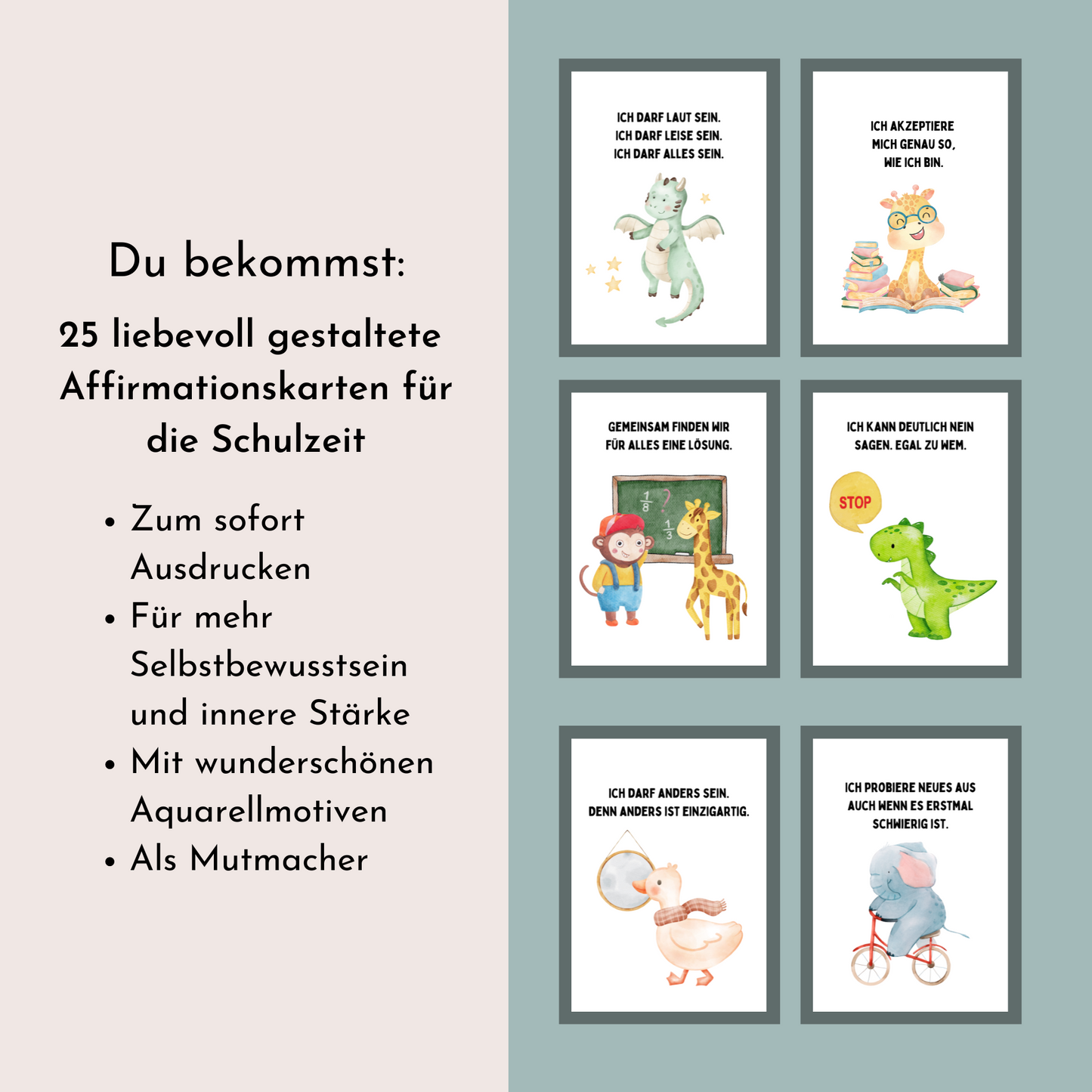 einschulung affirmationskarten für Kinder für mehr Resilienz und Selbstliebe