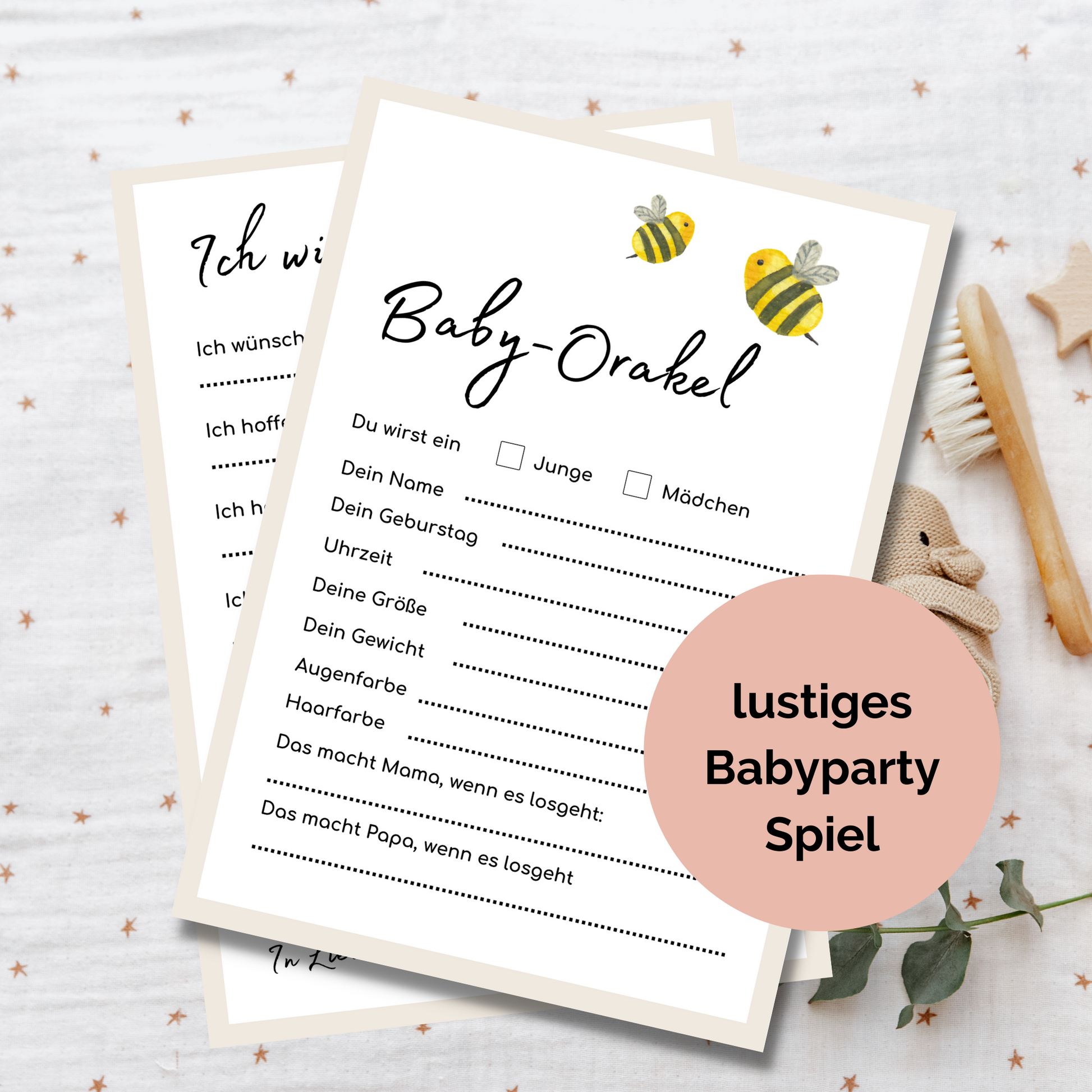 Baby Orakel zum ausdrucken Babyparty